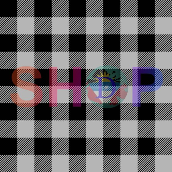 Plaid Black Grey Buffalo