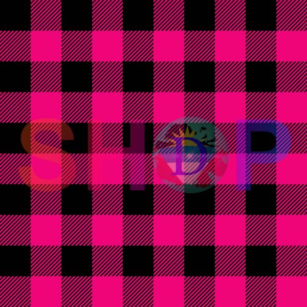 Plaid Black Hot Pink Buffalo