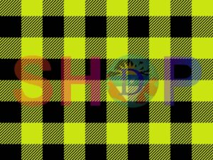 Plaid Black Neon Green Buffalo