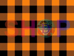 Plaid Black Orange Buffalo
