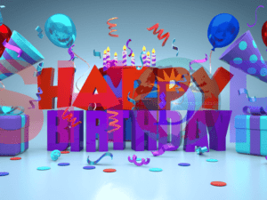 Happy Birthday 3D Wallpaper Blue