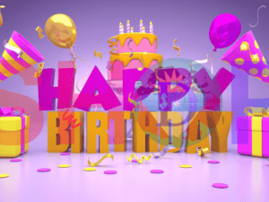 Happy Birthday 3D Wallpaper Pink