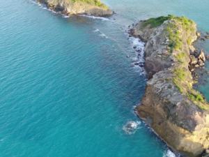 Fort Barrington Costal Aerial Footage Leading To Deep Bay