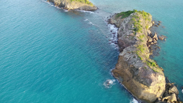 Fort Barrington Costal Aerial Footage Leading To Deep Bay