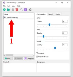 Caesium To Compress Images 1