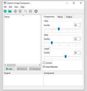 Caesium To Compress Images
