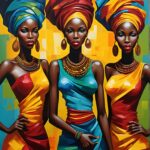 Trio African Women in Abstract Art 2