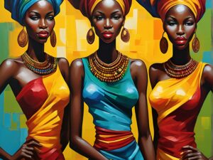 Trio African Women in Abstract Art 2