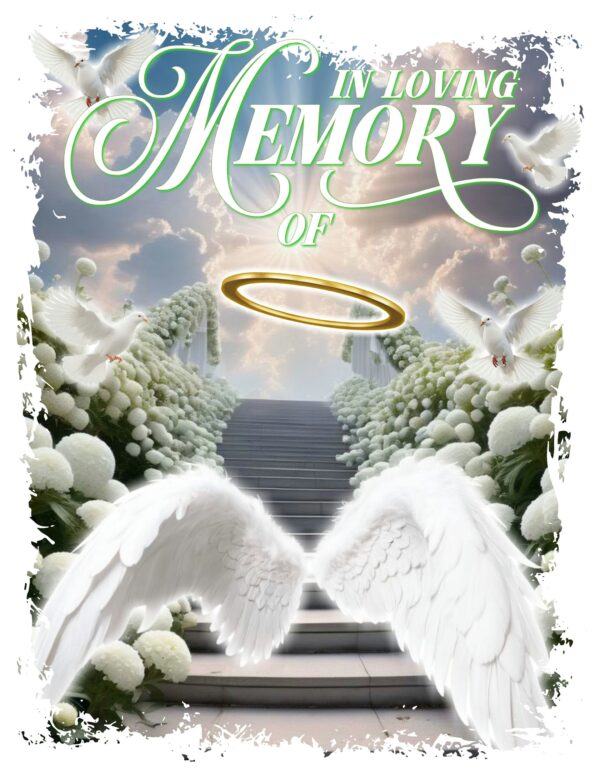 Heavenly Memorial Design in White Green 1