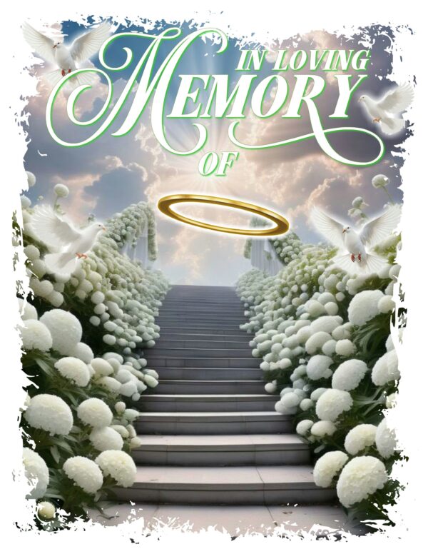 Heavenly Memorial Design in White Green 3